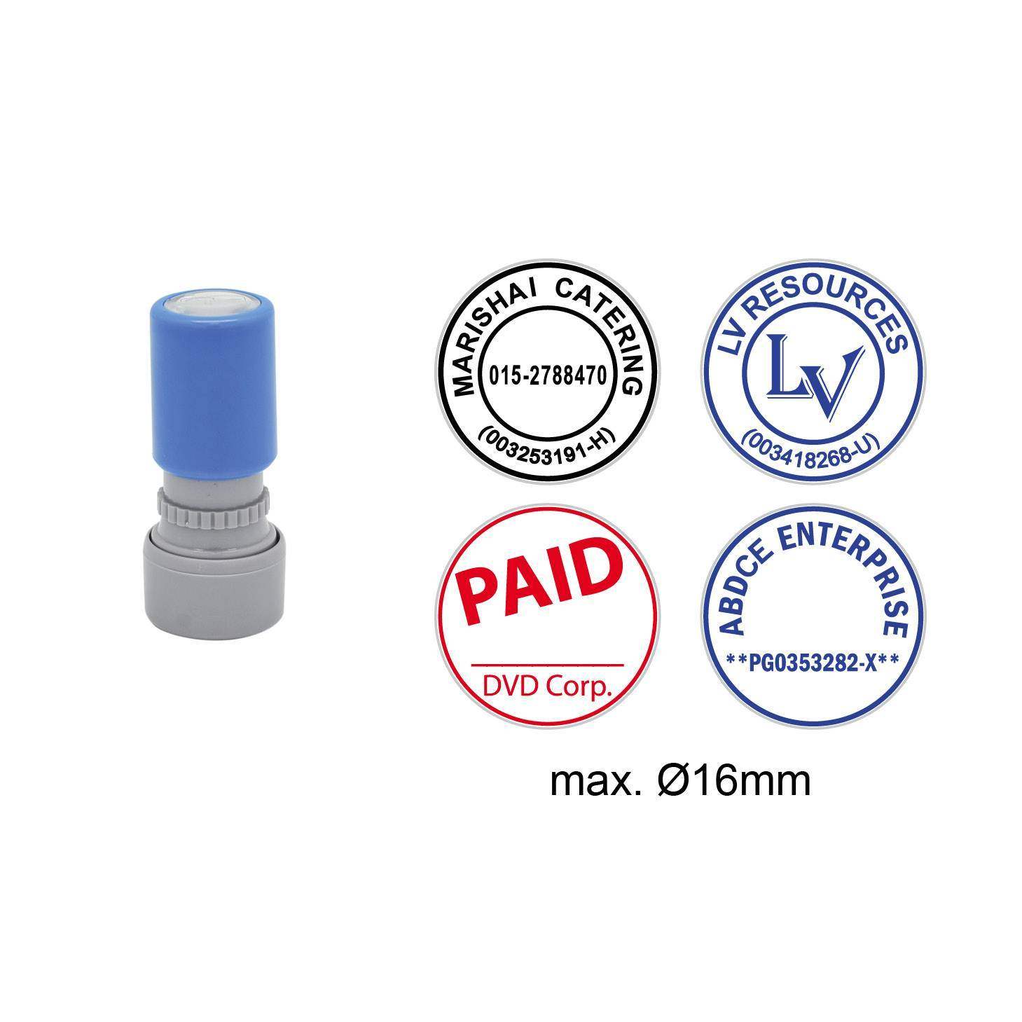 PreInked Stamp MYR16, 16mm